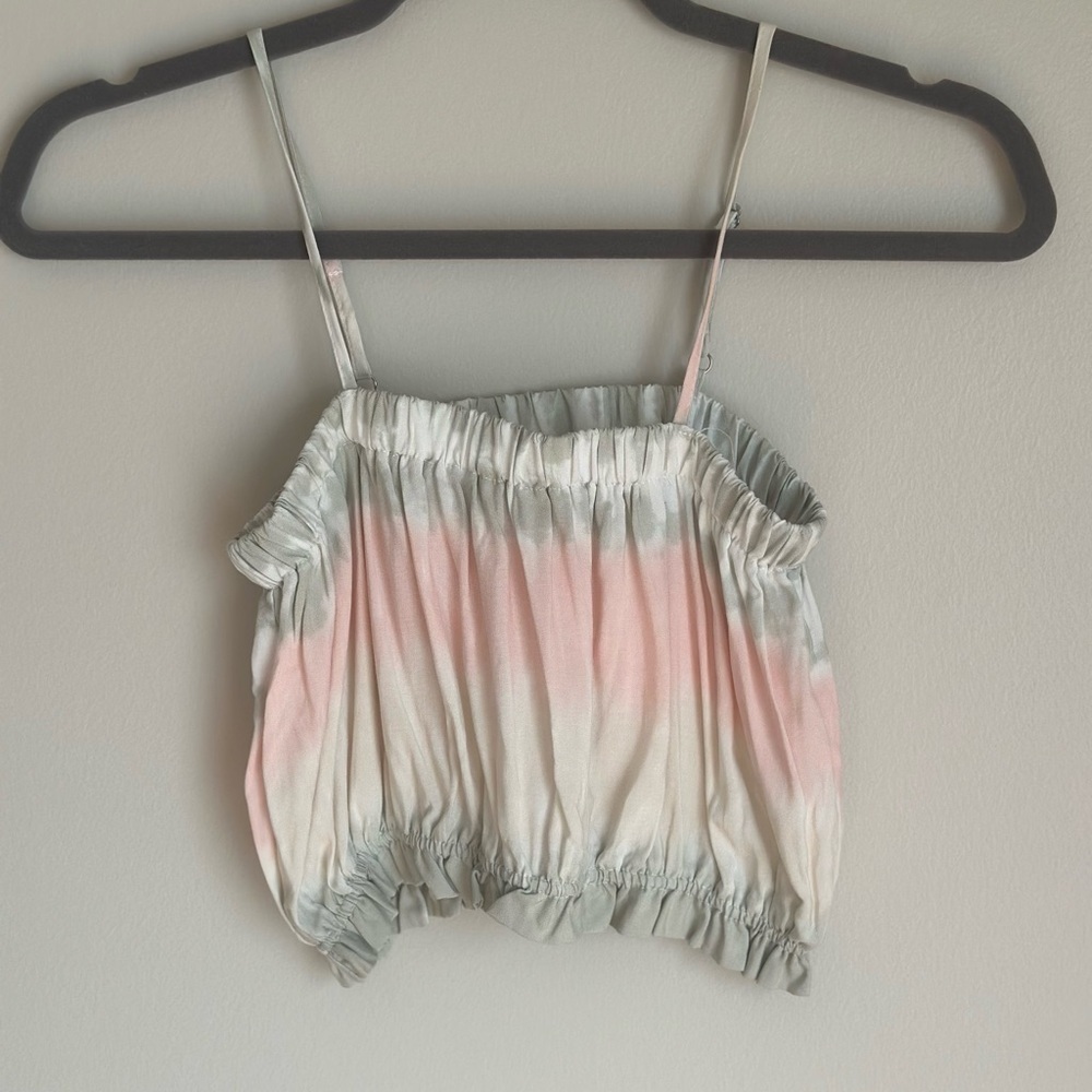 Vintage Havana Young Girls Tie Dye Top Pink Green Size XL 16 Crop